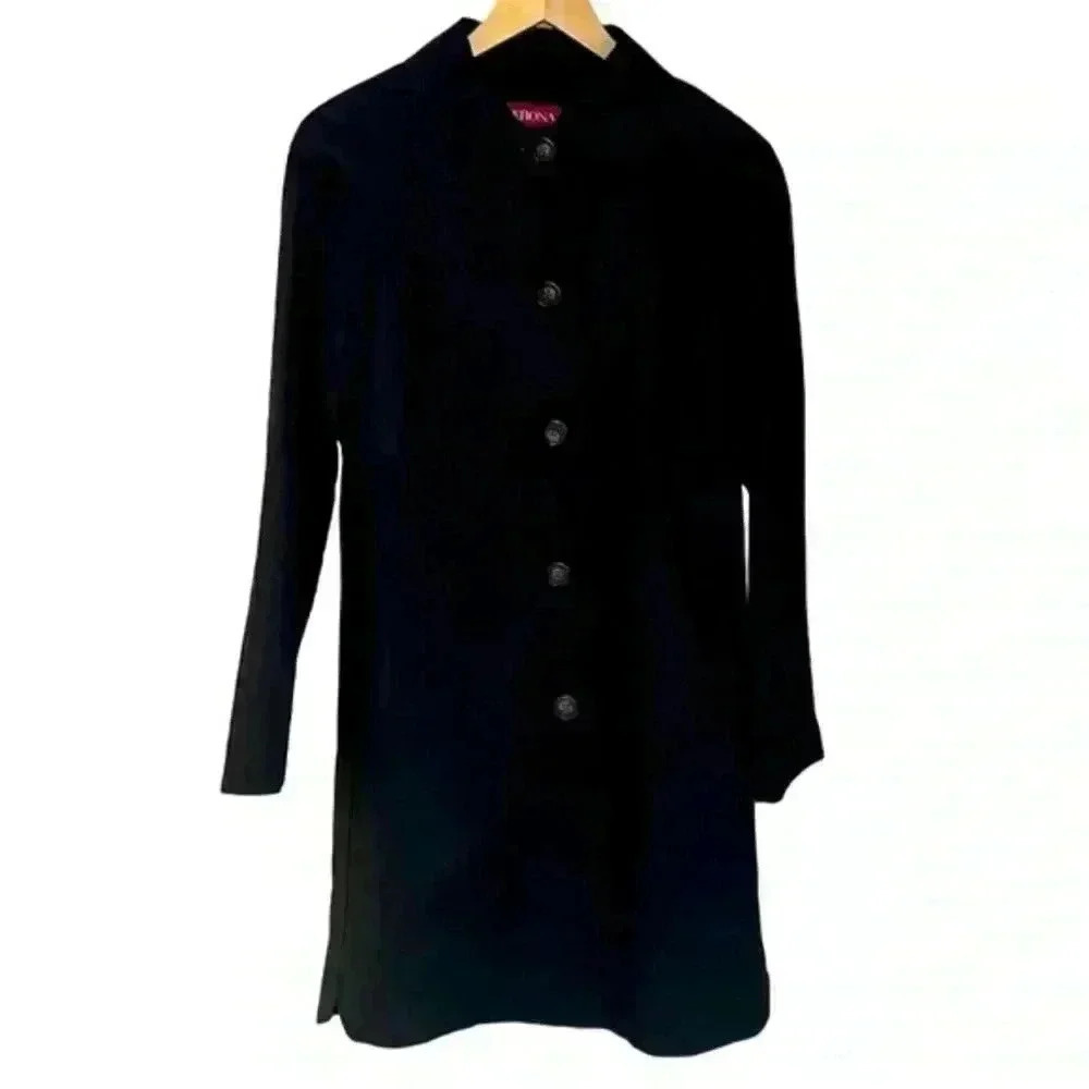 Merona Black Cotton Overcoat Size XS